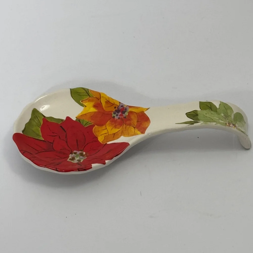 The Pioneer Woman Holiday Poinsettia Spoon Rest, Multicolor